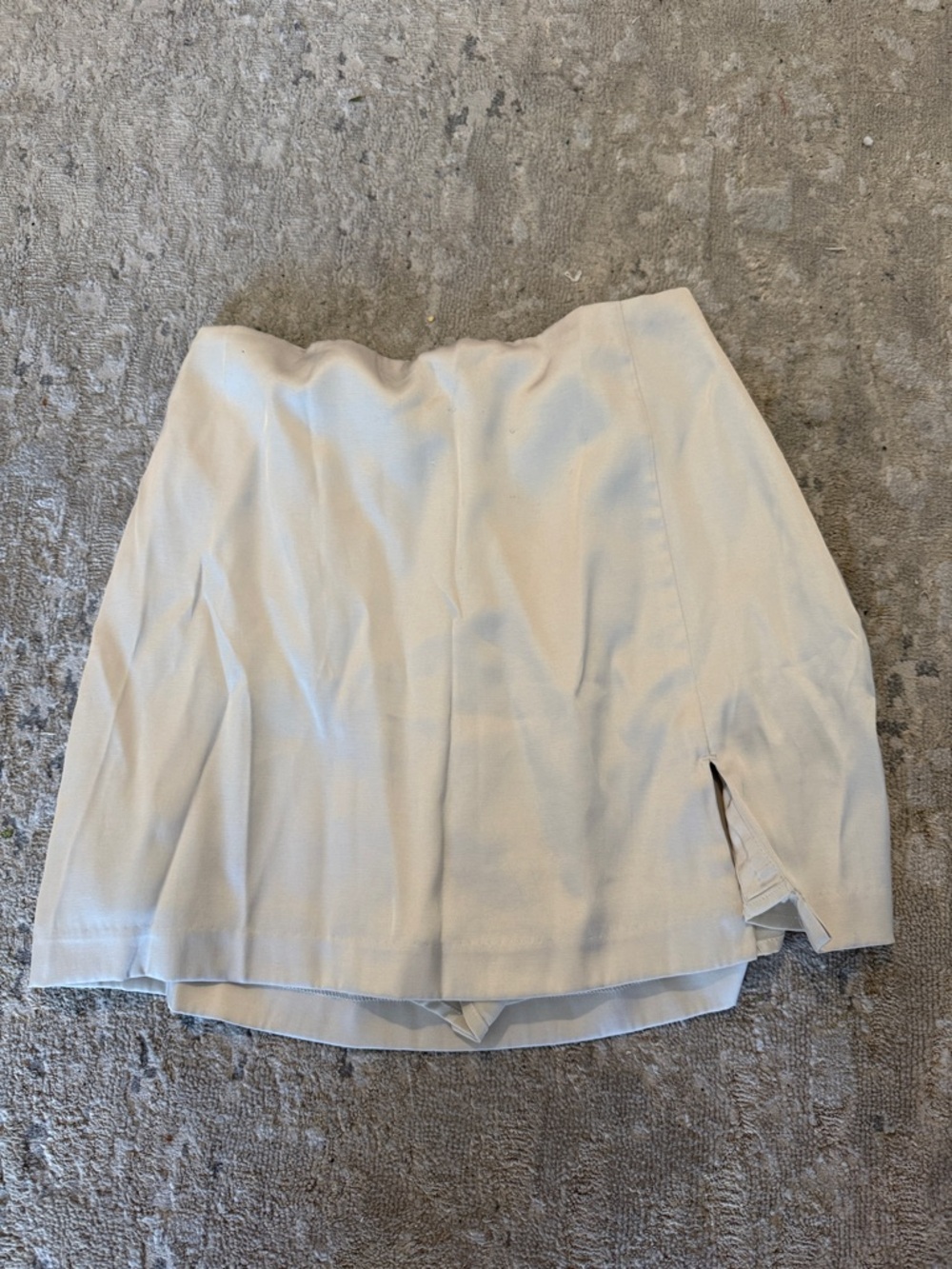 White Mini Skort with Side Slit